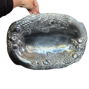 Tabletops Unlimited Aluminum Oval Platter Serving Bowl,‎ 20" x 14 x 2 1/2" High
